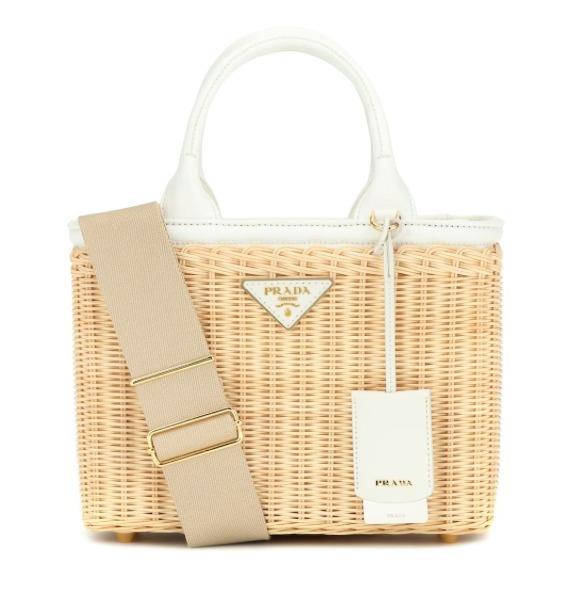 プラダ カゴバッグ コピー Wicker and Canvas bag ニューヨーク女性にも大人気 9041104